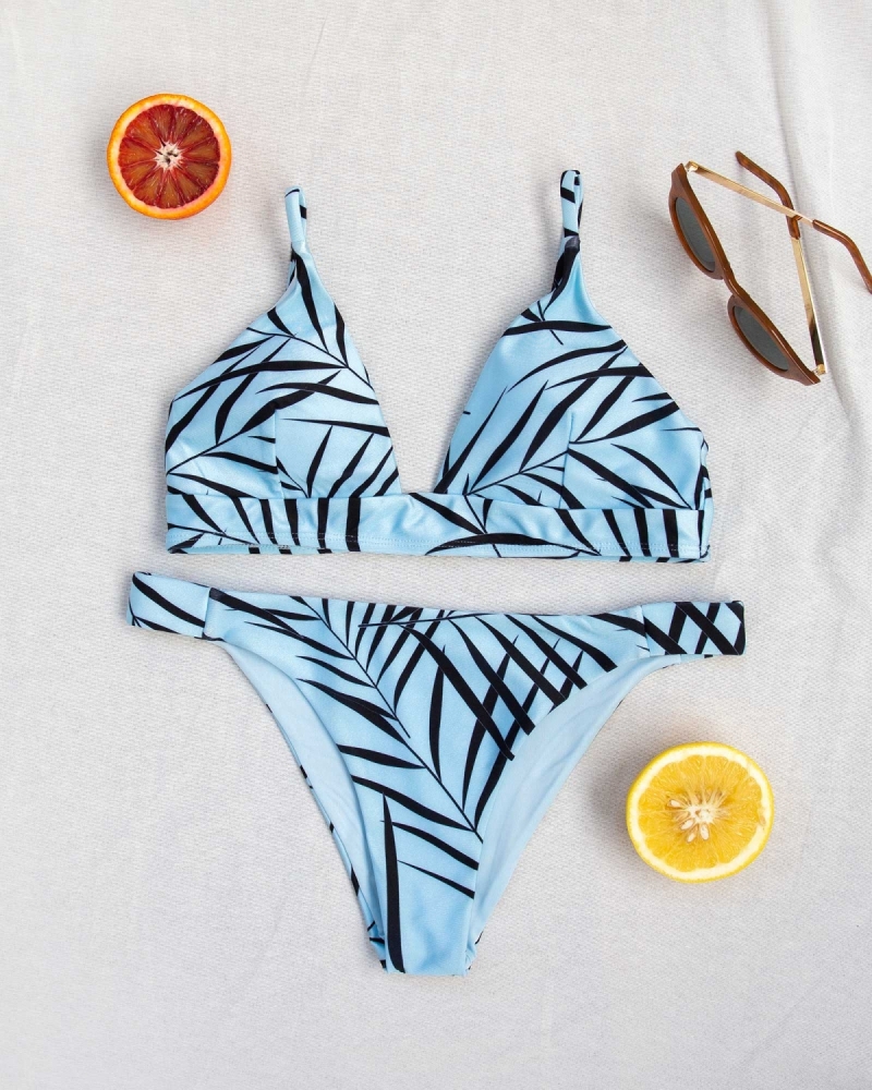 Σετ bikini με σχέδιο φύλλα