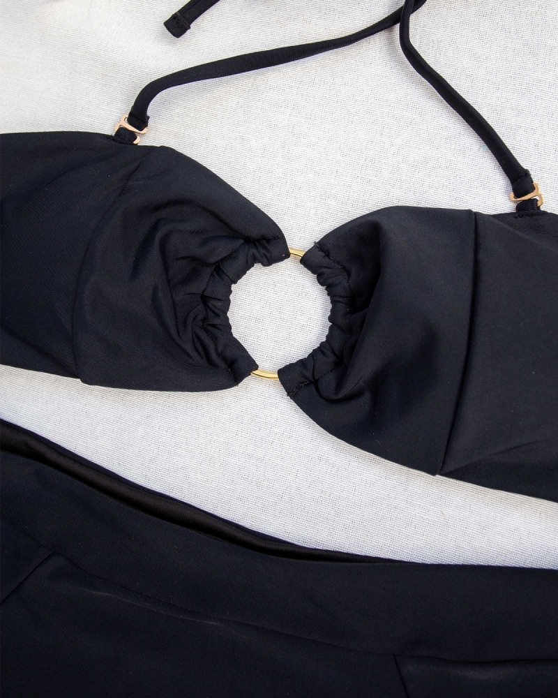 Σετ bikini strapless με κρίκο
