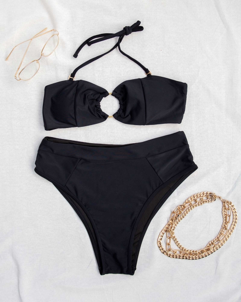 Σετ bikini strapless με κρίκο