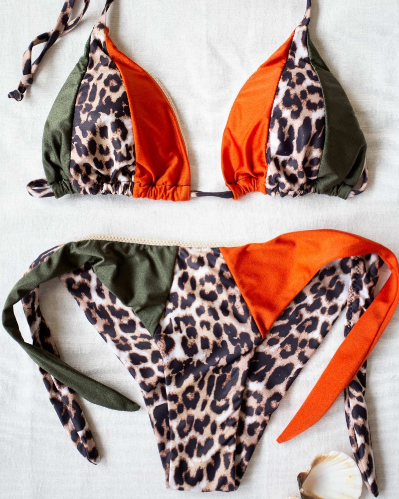 Σετ brazilian bikini με animal print