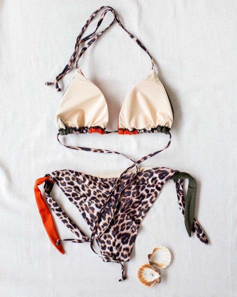 Σετ brazilian bikini με animal print