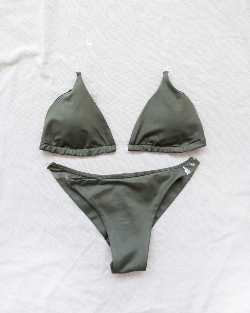 Σετ γυαλιστερό bikini με διάφανα λουράκια