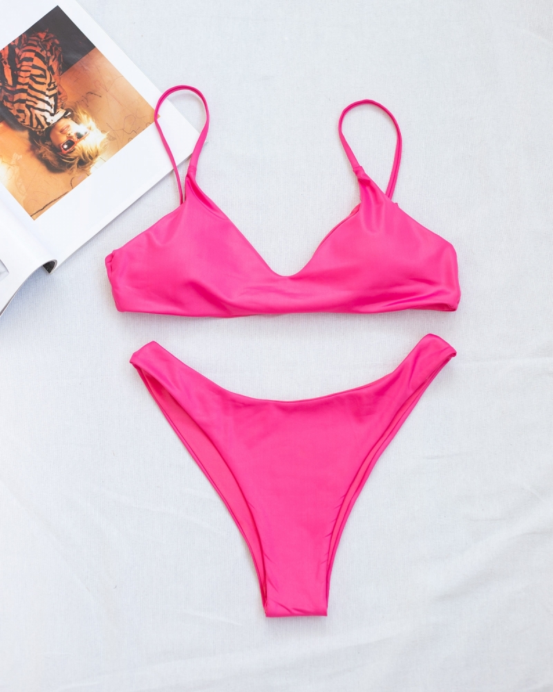 Bikini σετ γυαλιστερό τριγωνάκι