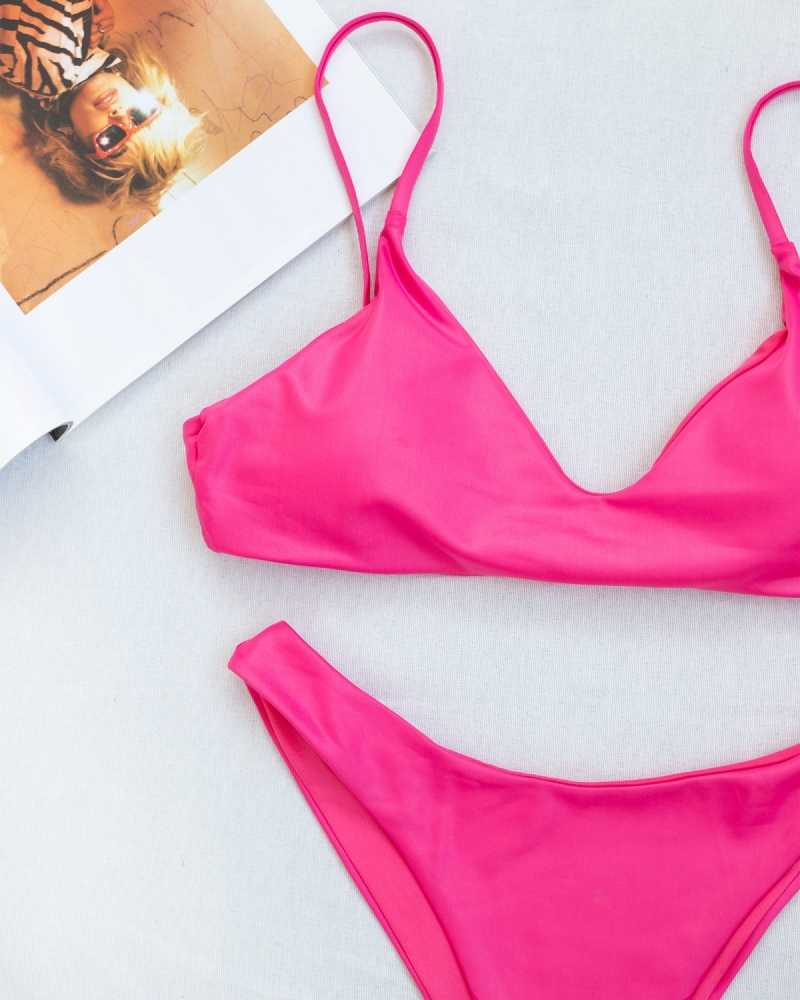 Bikini σετ γυαλιστερό τριγωνάκι