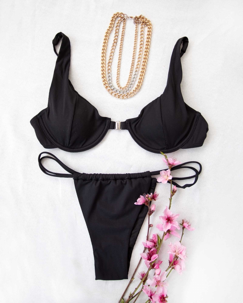 Σετ high leg bikini με κλιπ κούμπωμα