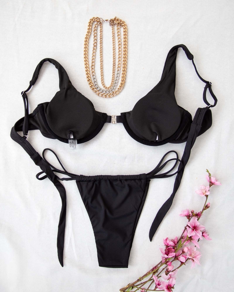 Σετ high leg bikini με κλιπ κούμπωμα
