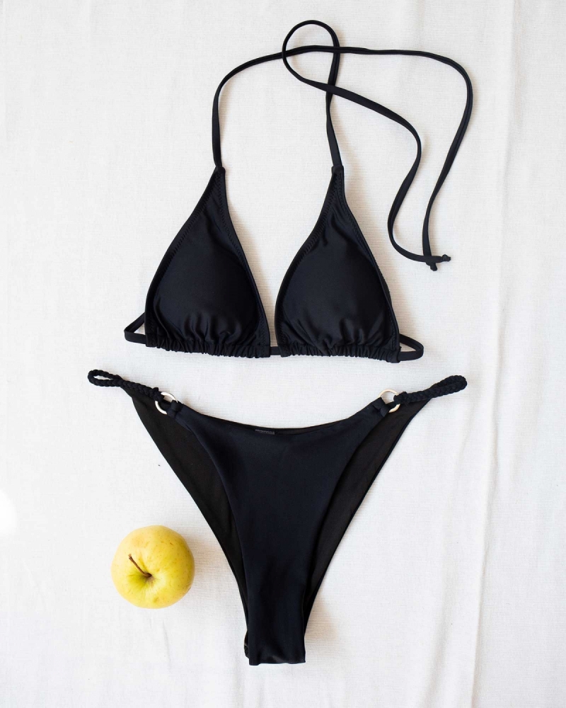 Σετ high leg bikini με κοτσιδάκι