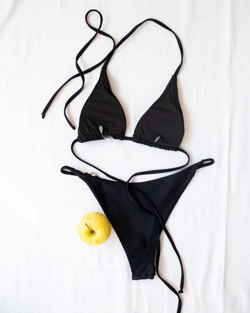 Σετ high leg bikini με κοτσιδάκι