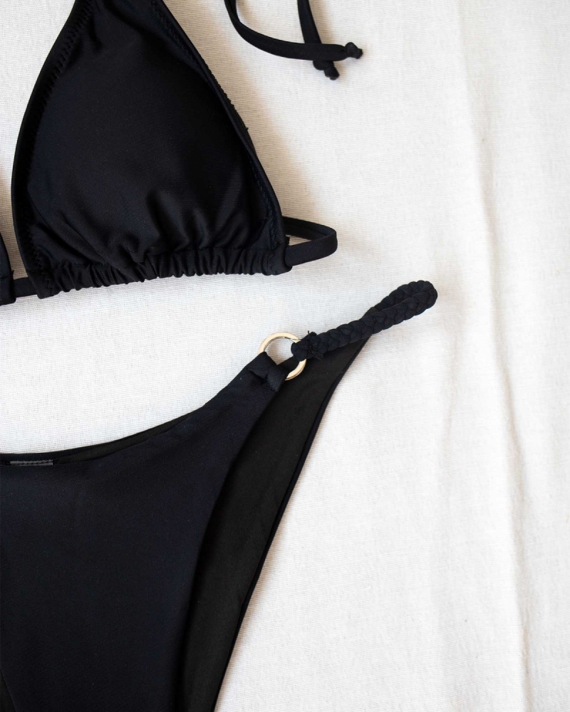 Σετ high leg bikini με κοτσιδάκι