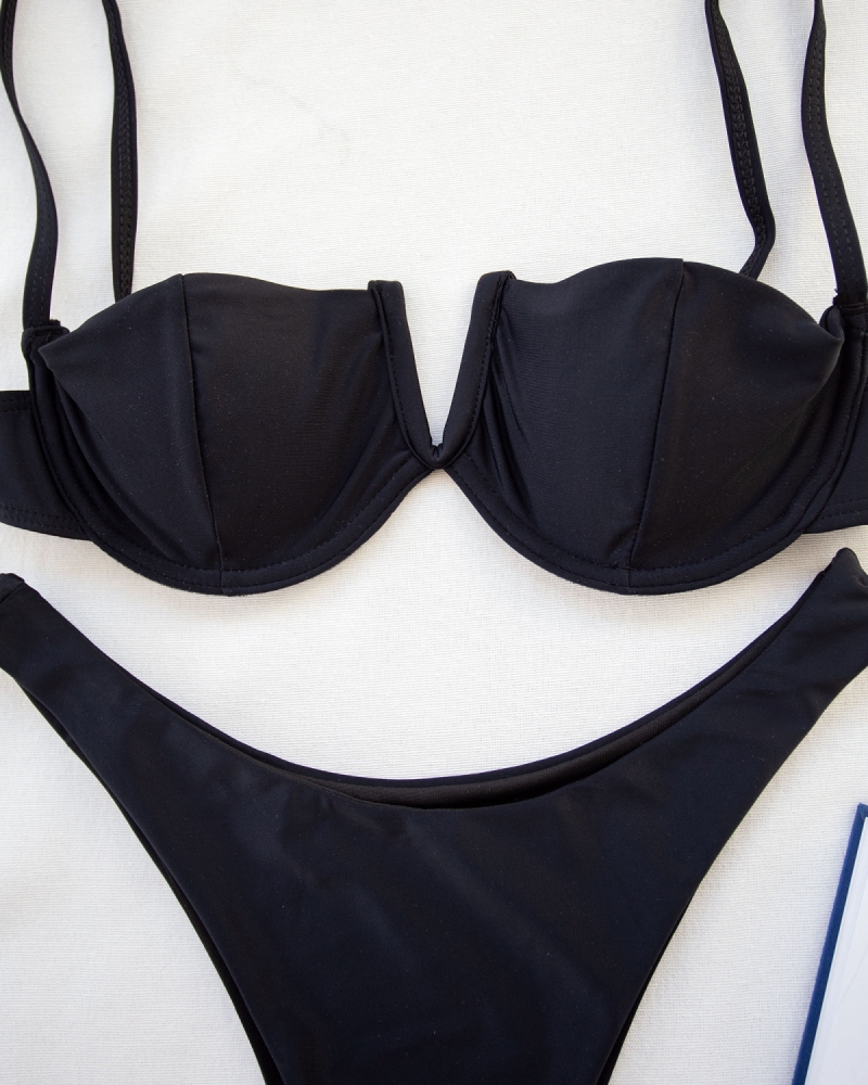 Σετ high leg bikini με μπανέλα