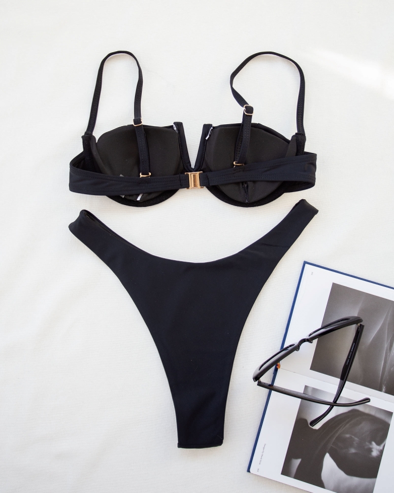 Σετ high leg bikini με μπανέλα