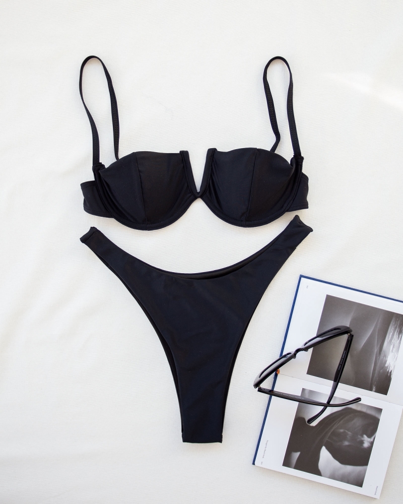 Σετ high leg bikini με μπανέλα