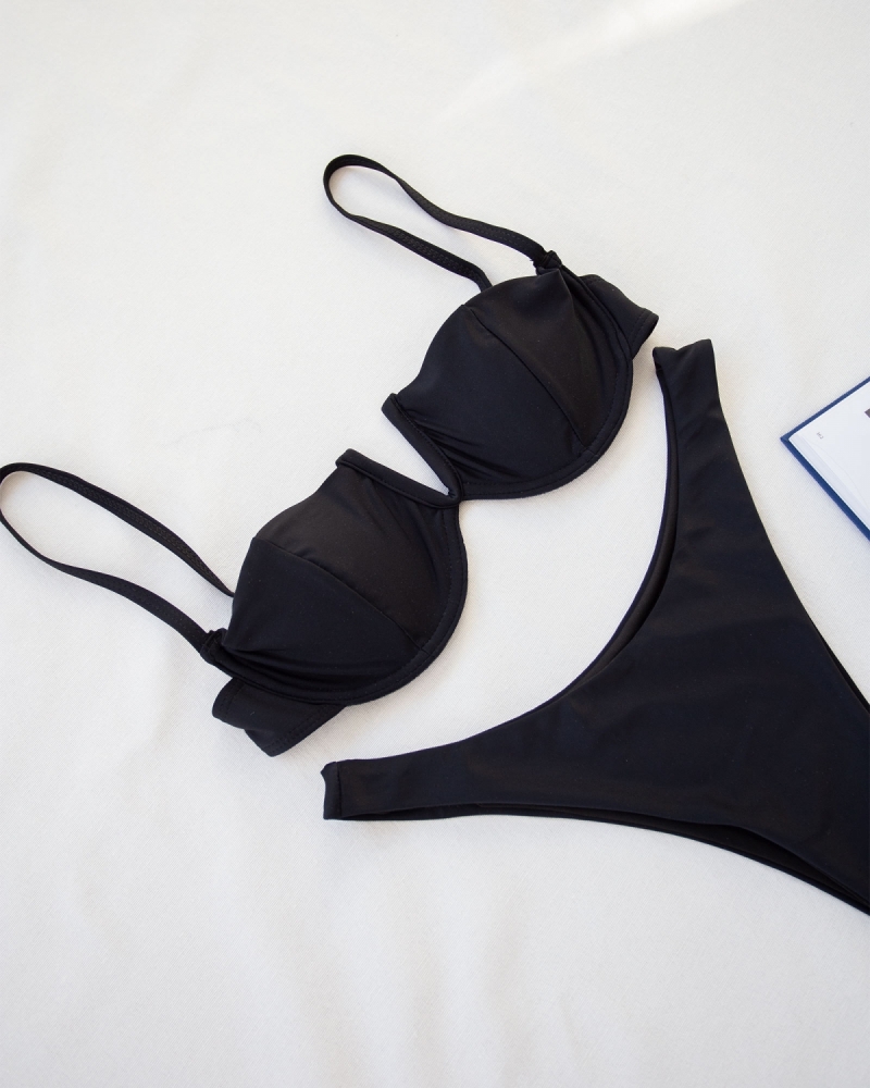 Σετ high leg bikini με μπανέλα