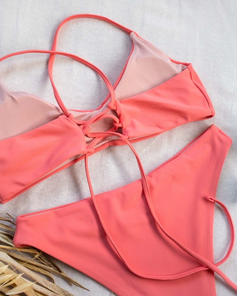 Σετ high leg bikini με σούρες