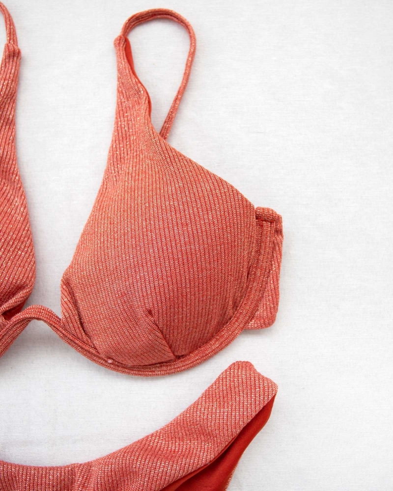 Σετ lurex bikini με μπανέλα