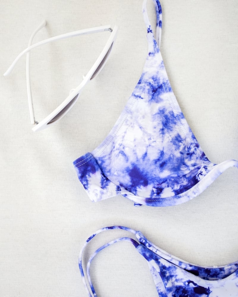 Σετ μπικίνι tie dye high leg με μπανέλα