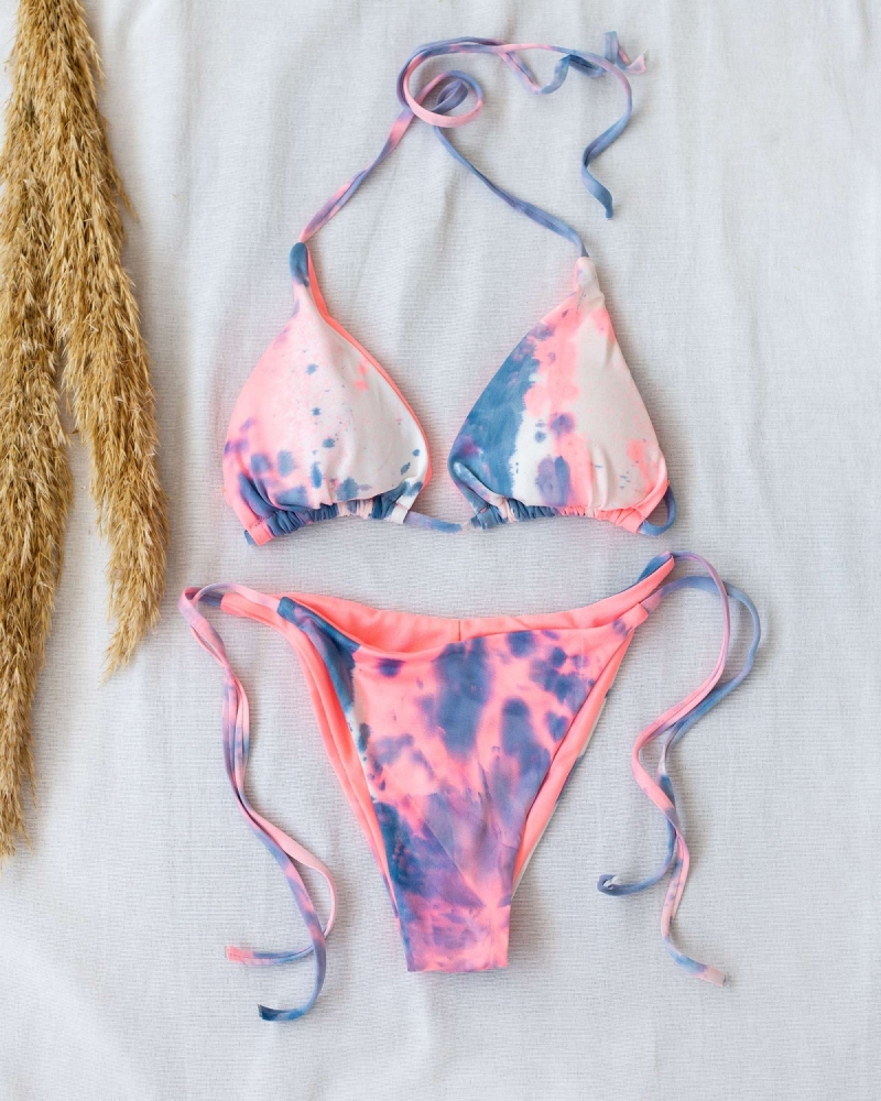 Σετ tie dye bikini τριγωνάκι