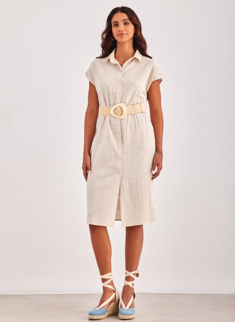 Shirt dress με δετό ζωνάκι ONLY 15320260