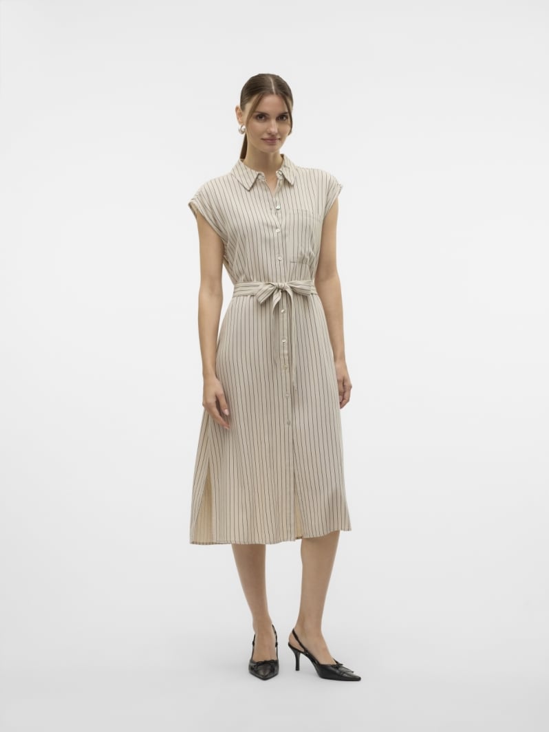 Shirt dress ριγέ αμάνικο με λινό Vero Moda 10282532
