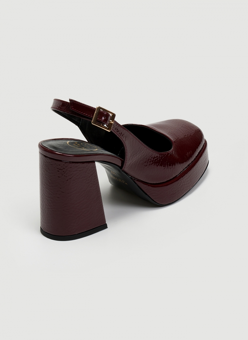 Γόβες Slingback λουστρίνι με ανοιχτή φτέρνα tfp