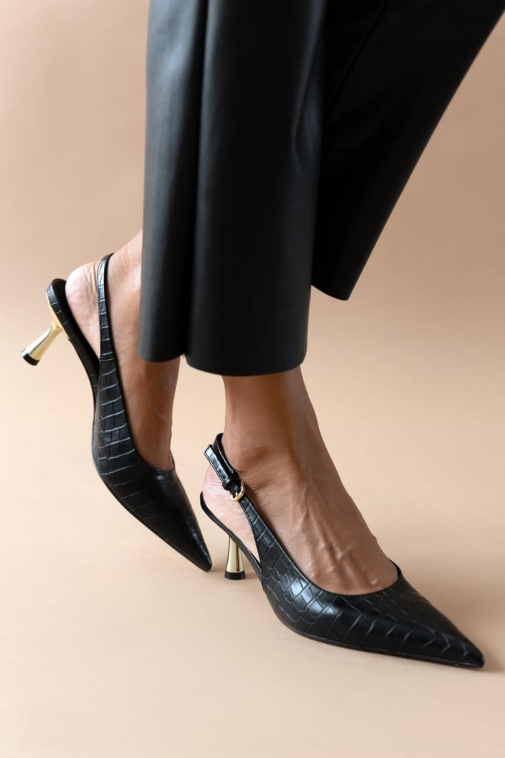 Slingback γόβες με pattern CORINA