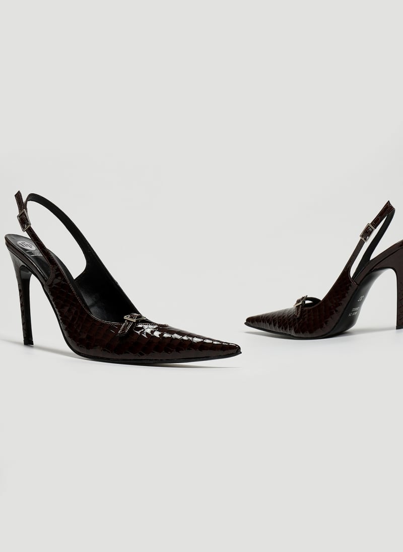 Γόβες slingback μυτερές  λουστρίνι TFP
