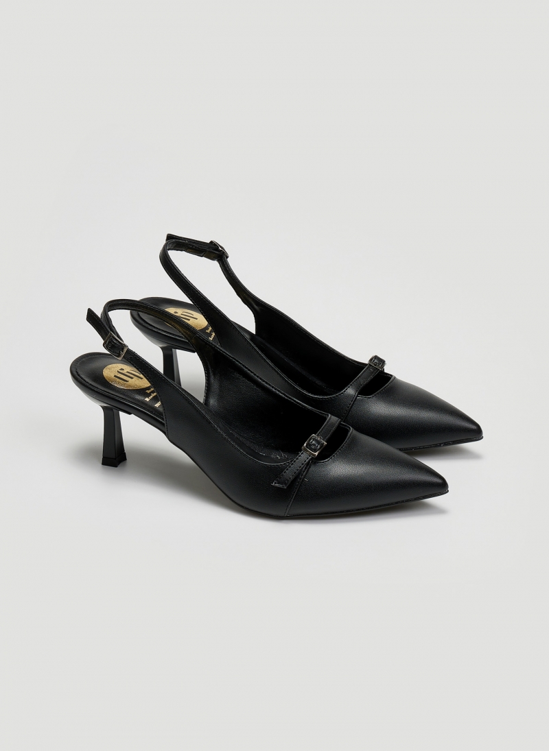 Γόβες slingback μυτερές με ζωνάκι TFP