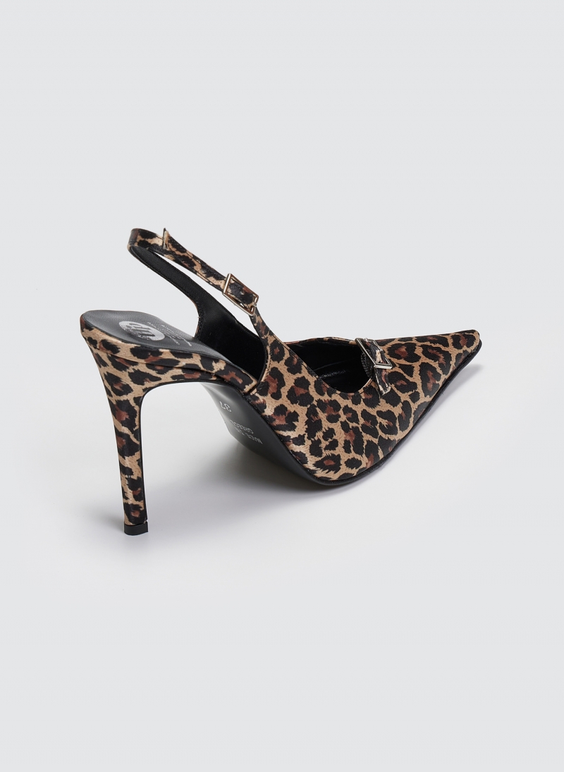 Γόβες μυτερές slingback σατέν TFP