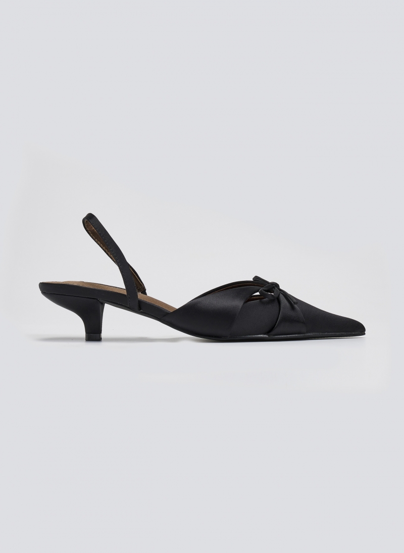 Slingback σατέν γόβες με φιόγκο CORINA