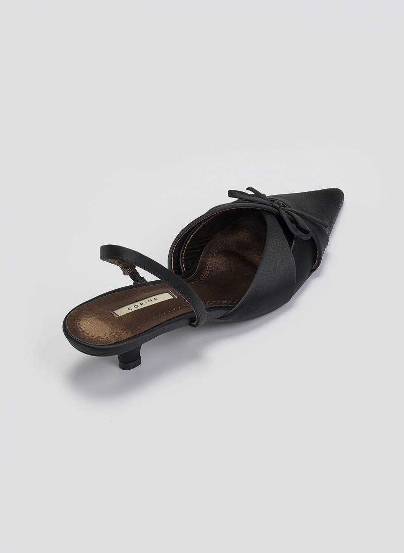 Slingback σατέν γόβες με φιόγκο CORINA
