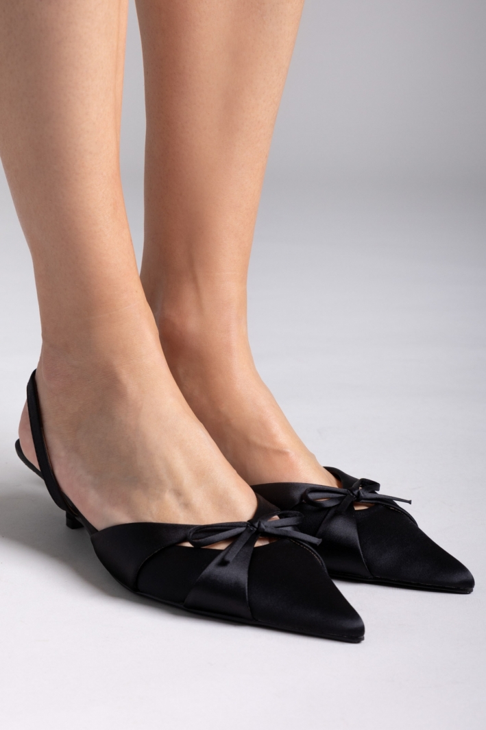 Slingback σατέν γόβες με φιόγκο CORINA