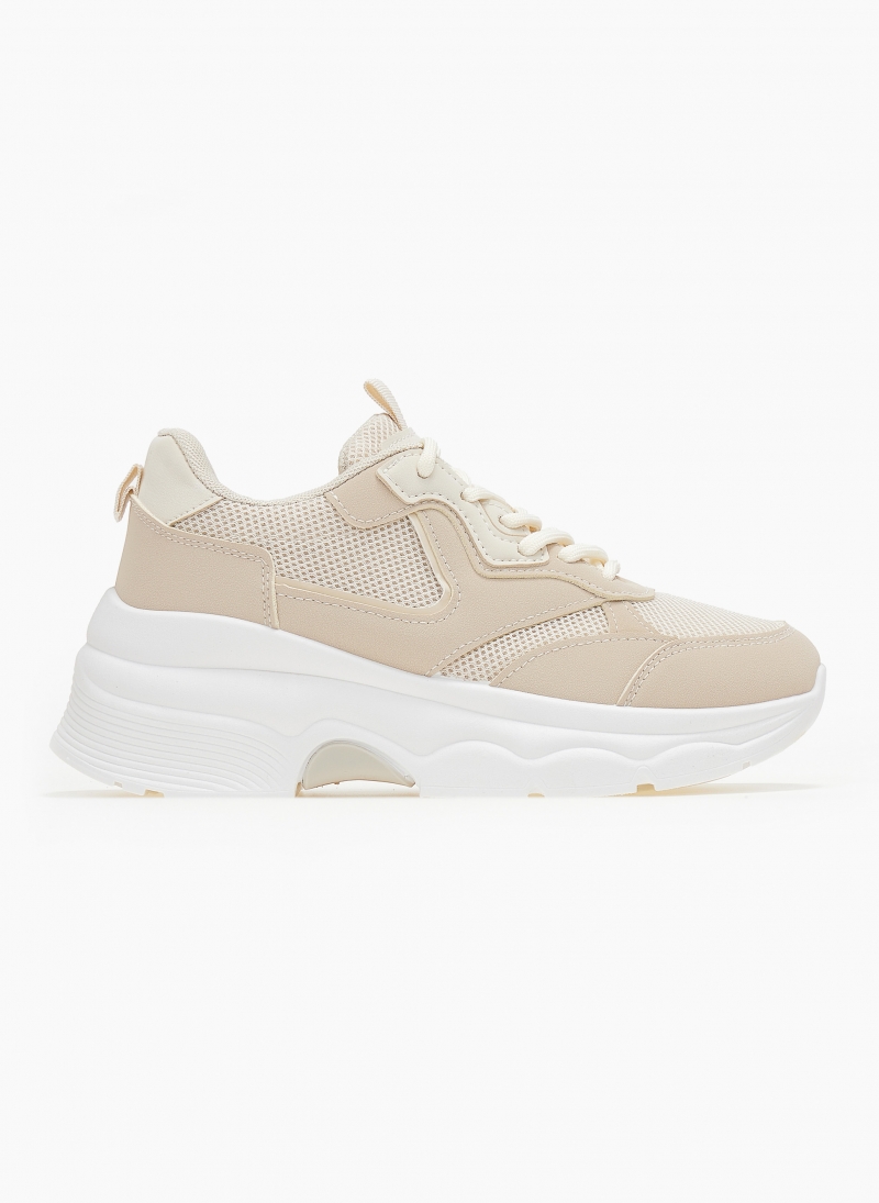 Sneakers chunky με διάτρητο ύφασμα