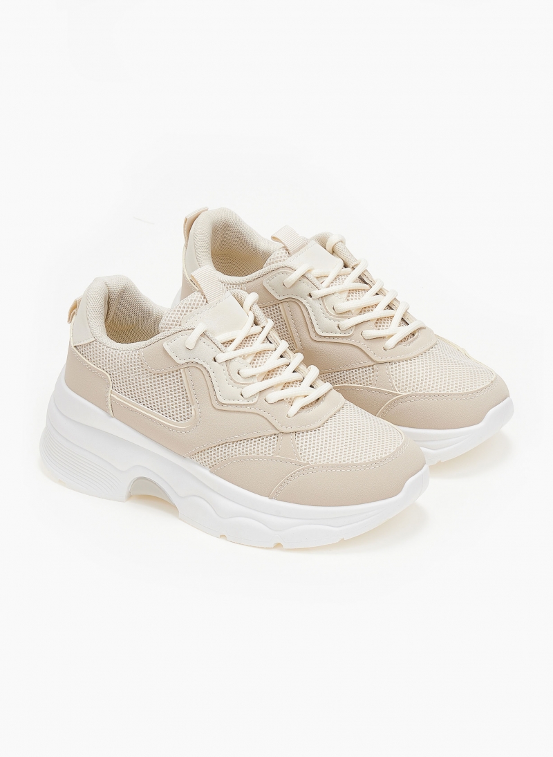 Sneakers chunky με διάτρητο ύφασμα