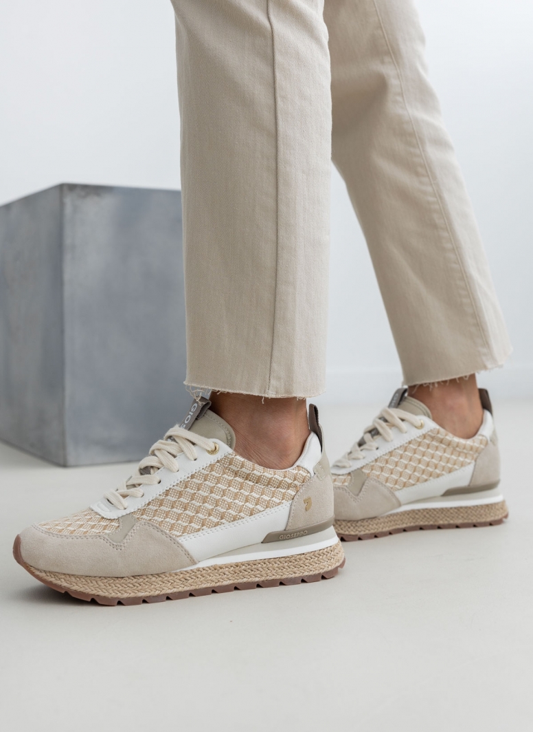 Sneakers δερμάτινα με συνδυασμό υλικών GIOSEPPO