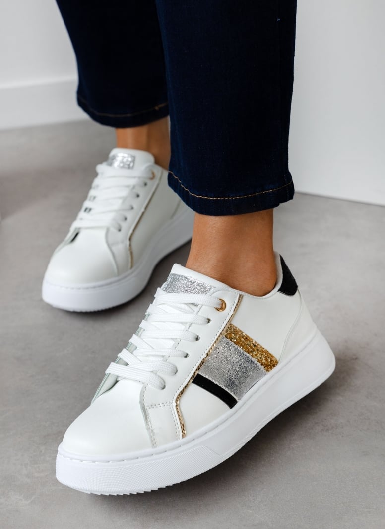 Sneakers flatforms με glitter