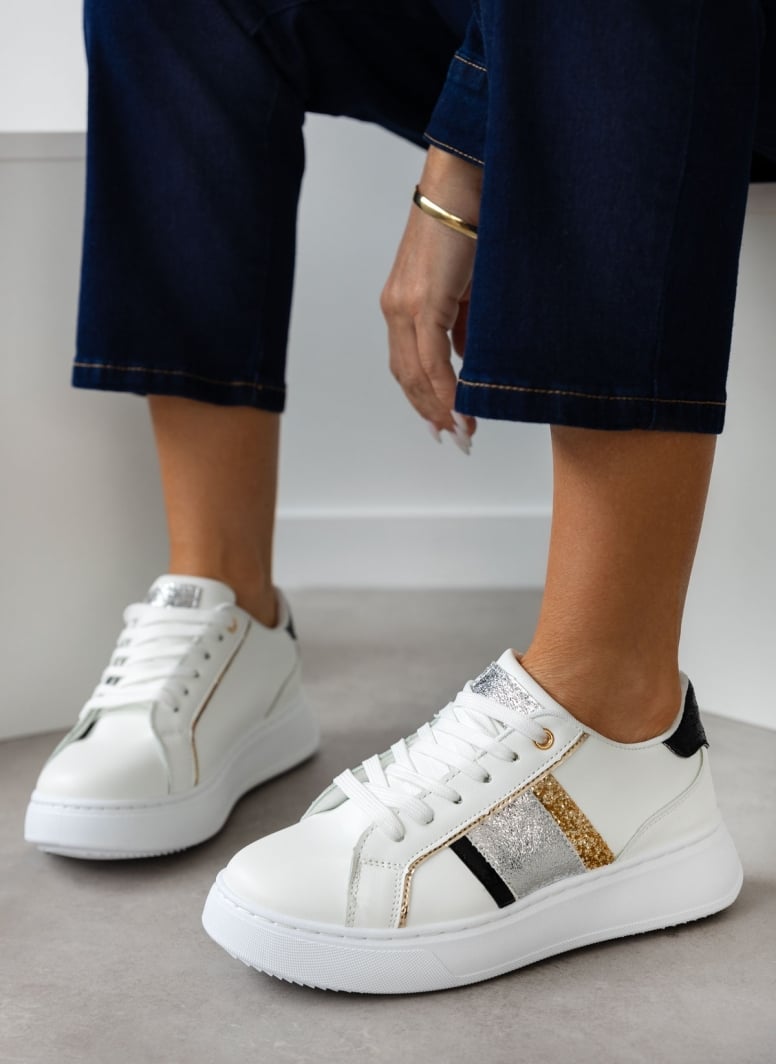 Sneakers flatforms με glitter