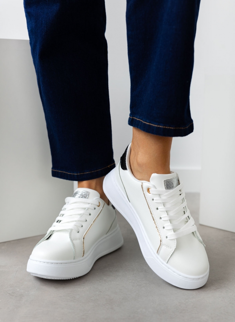 Sneakers flatforms με glitter