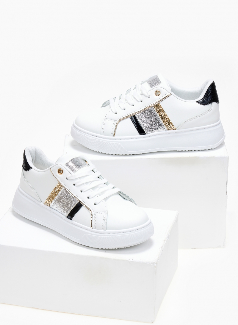 Sneakers flatforms με glitter
