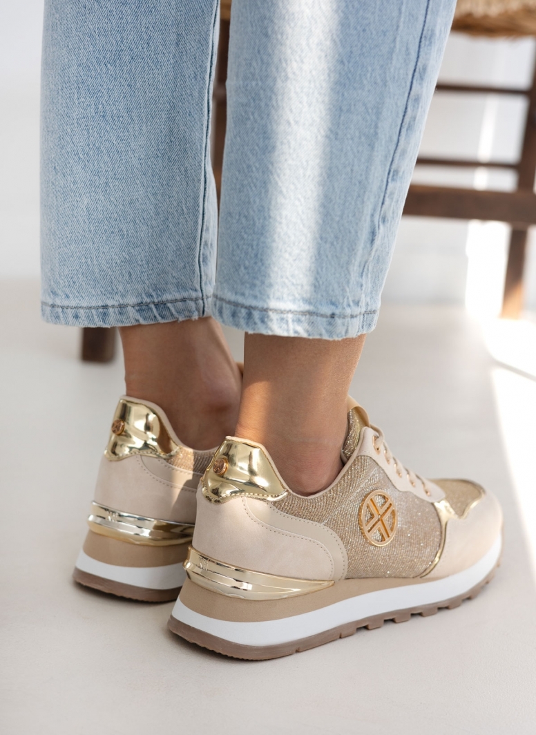 Sneakers με glitter ύφασμα Xti 142374