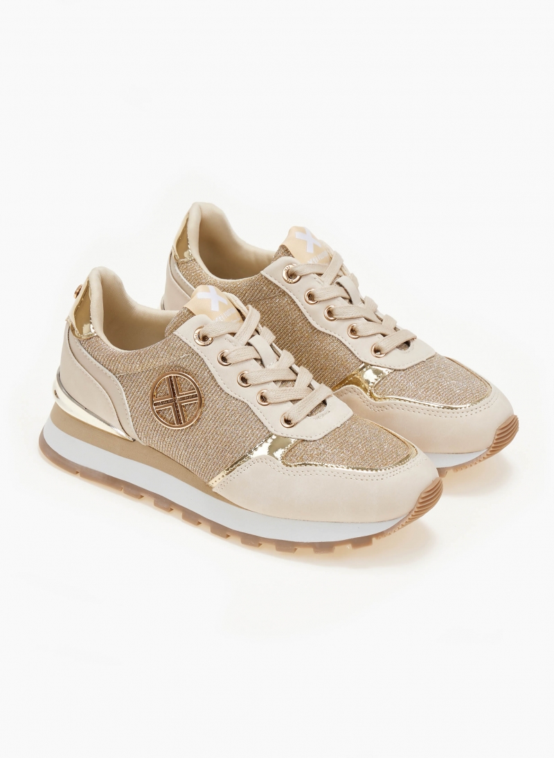 Sneakers με glitter ύφασμα Xti 142374