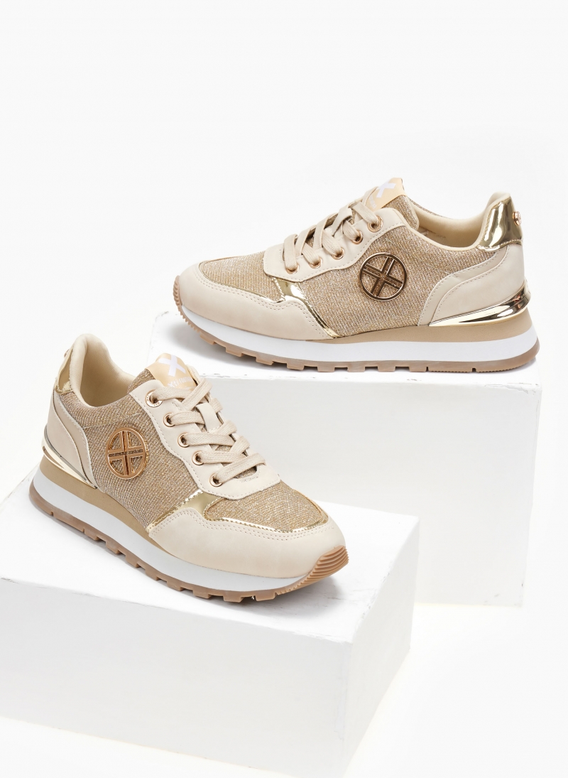 Sneakers με glitter ύφασμα Xti 142374