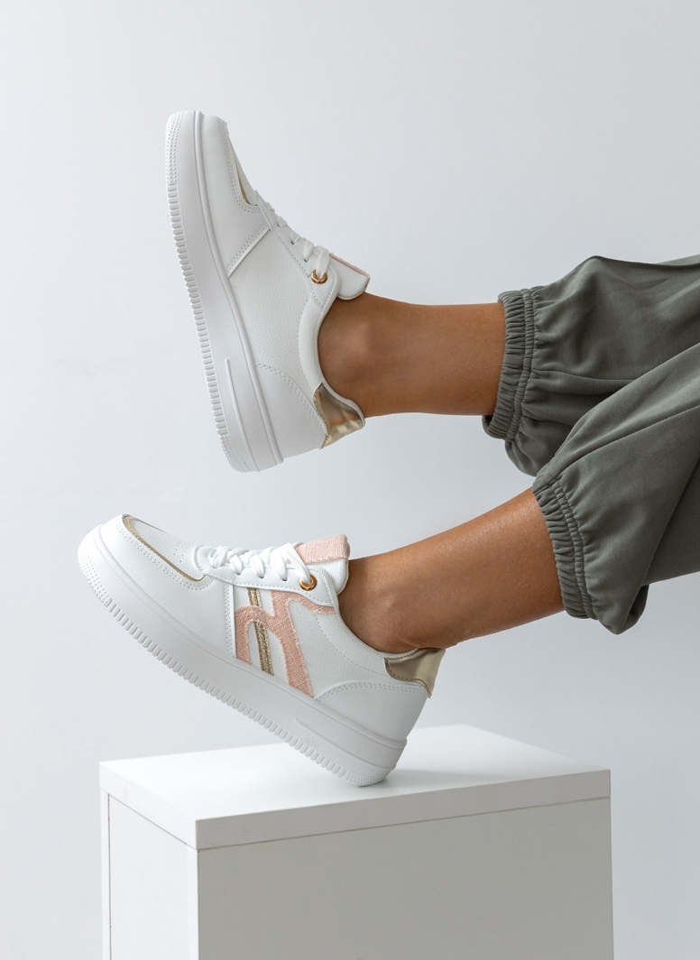 Sneakers με σχέδιο και διχρωμία