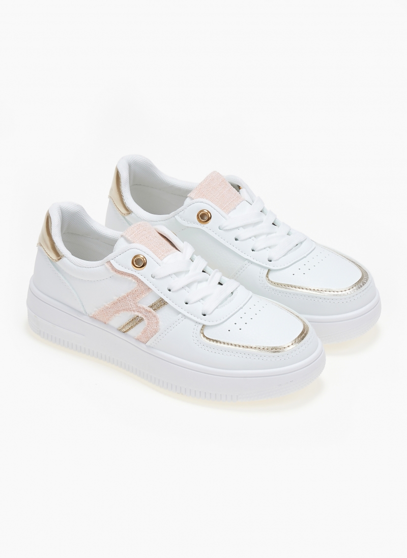 Sneakers με σχέδιο και διχρωμία