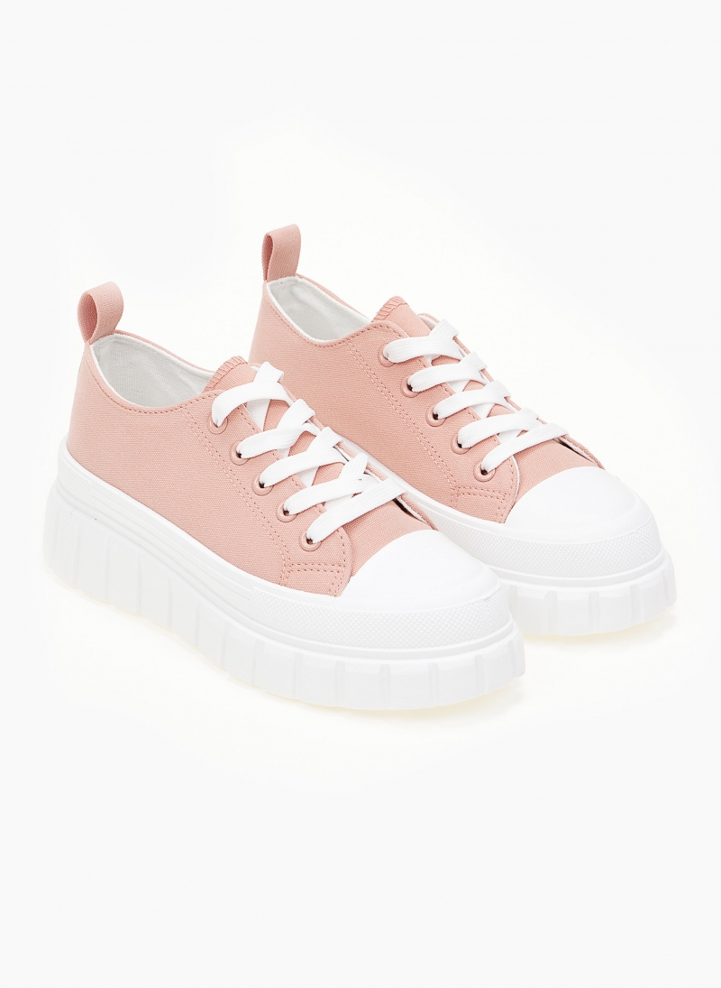 Sneakers πάνινα με σχέδιο στη σόλα