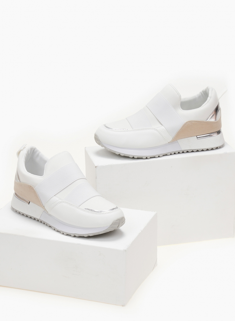 Sneakers slip on με λάστιχα