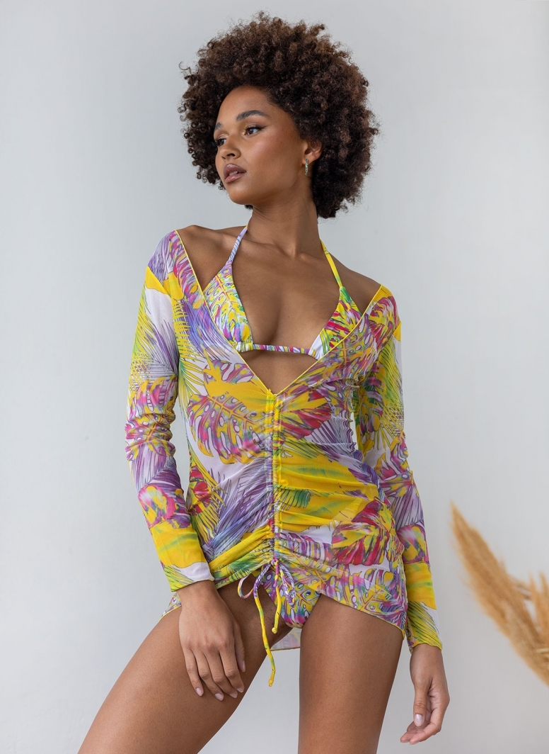 Three pieces bikini set tropical