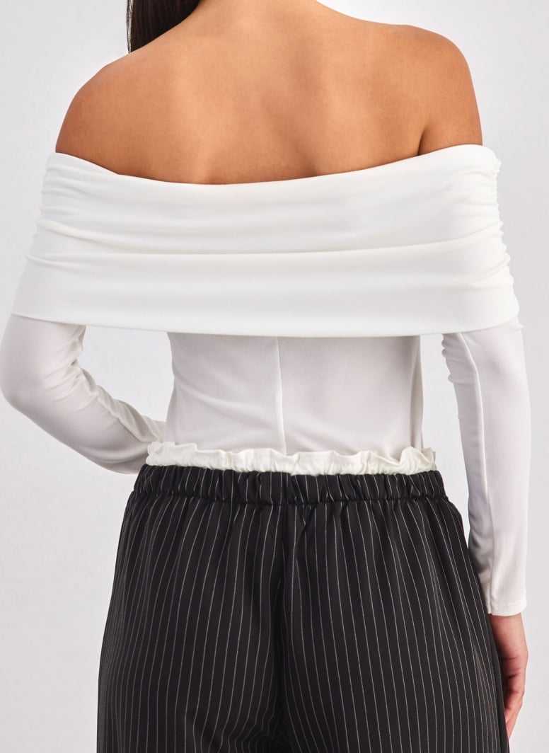 Τοπ strapless μακρυμάνικο