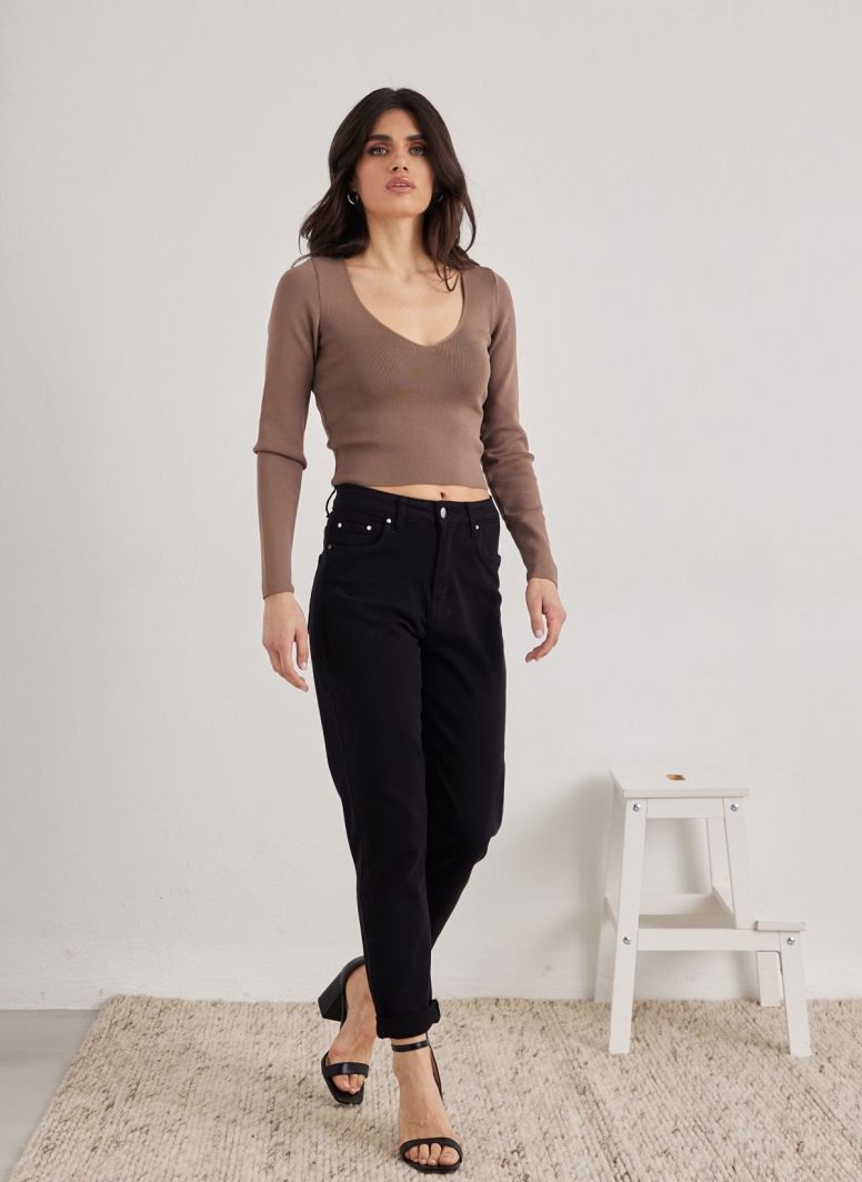 Παντελόνι τζιν mom fit