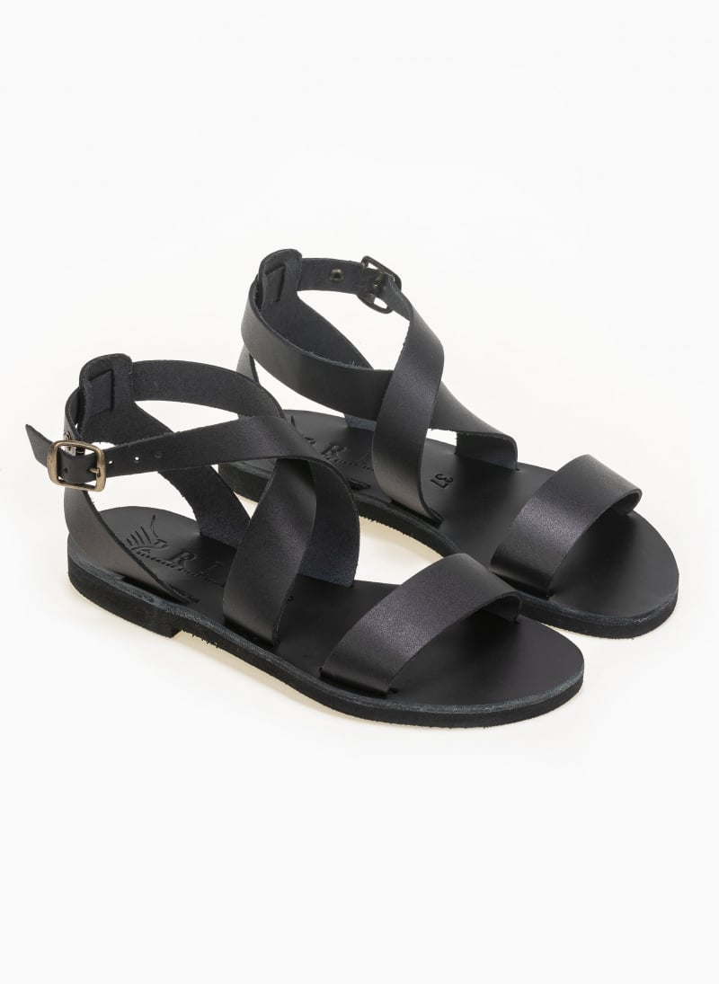 Σανδάλια δερμάτινα με crossover μπαρέτα Iris Sandals