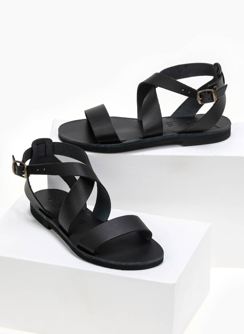 Σανδάλια δερμάτινα με crossover μπαρέτα Iris Sandals